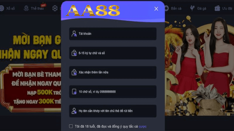 Cách Tạo Tài Khoản aa88